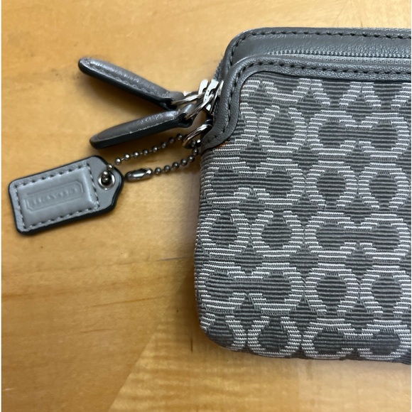 Coach Grey on Grey Wristlet - Picture 2 of 11